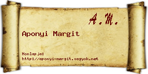 Aponyi Margit névjegykártya